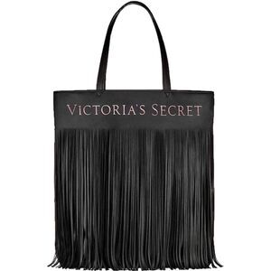 NEW Victoria’s Secret black fringe tote bag